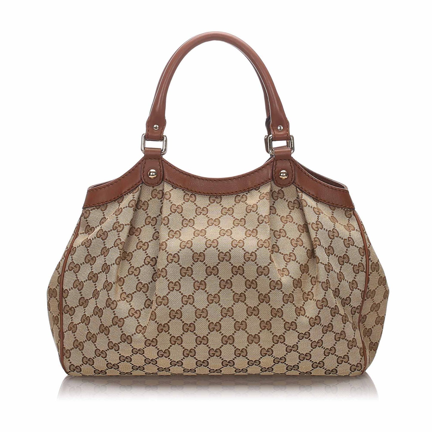 Pre-Loved Gucci Brown Canvas Fabric Guccissima Sukey Tote Italy