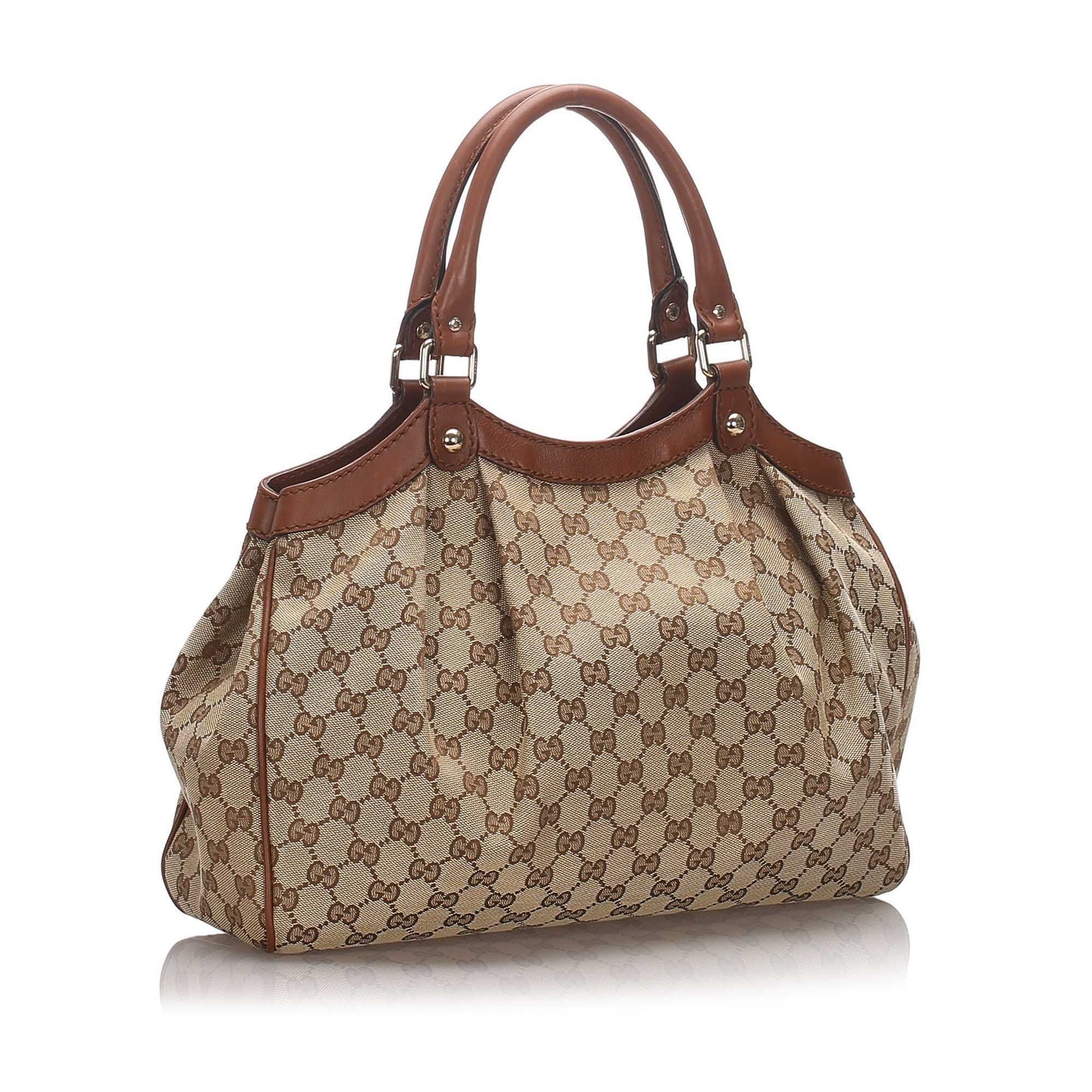 Pre-Loved Gucci Brown Canvas Fabric Guccissima Sukey Tote Italy