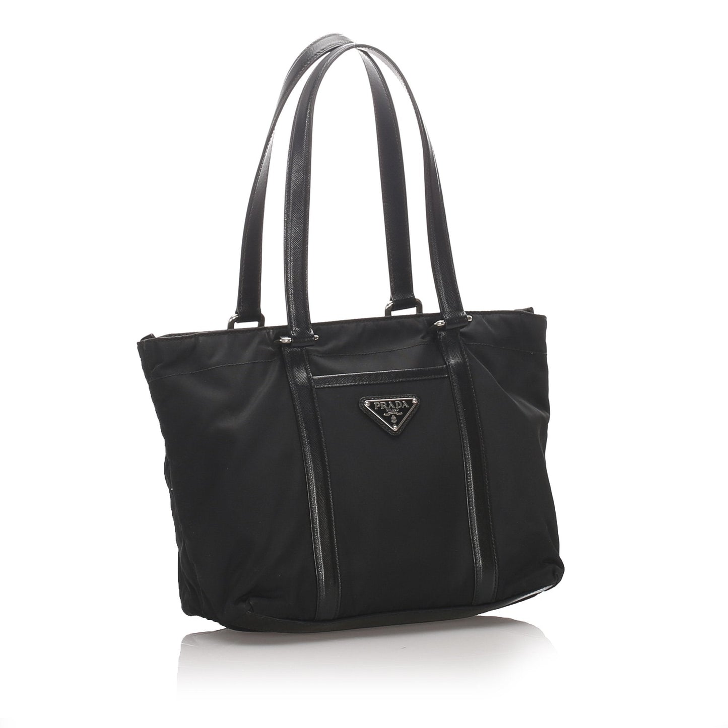 Pre-Loved Prada Black Nylon Fabric Tessuto Tote Bag Italy