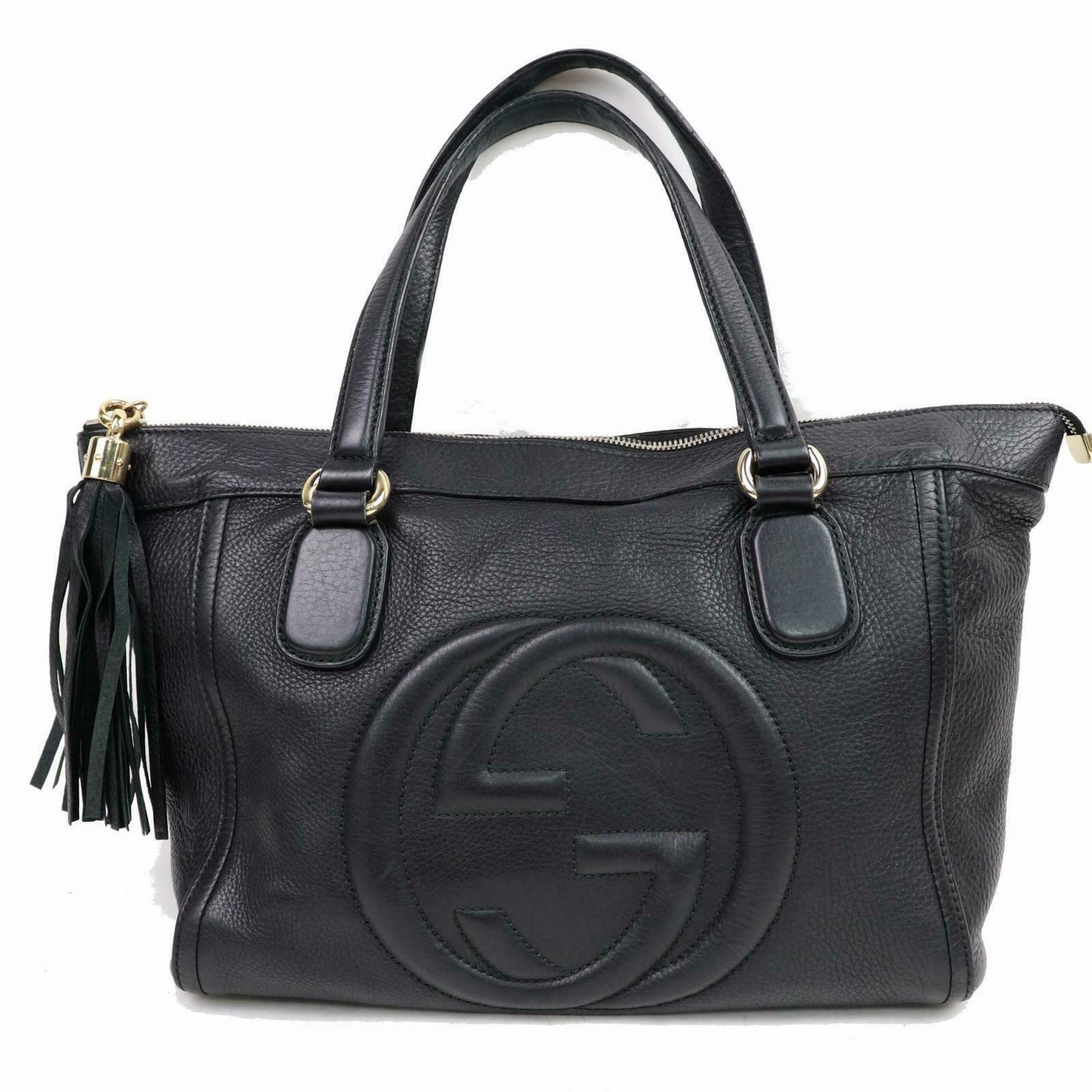 Brand Inspired Gucci Hand Bag Sohotote Black Leather (SHC1-15095)