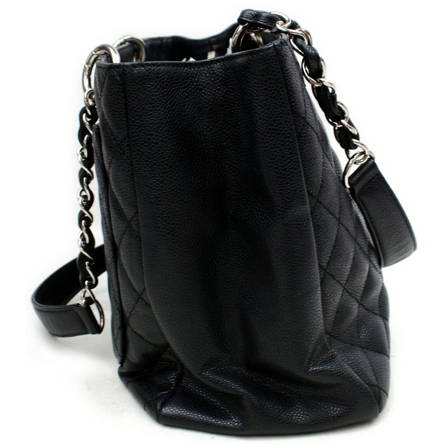 Brand Inspired C*C Tote Bag Quilted Shopping Chain Tote Black Caviar Skin (SHC7-10574)