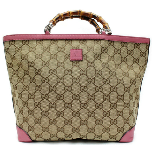 Brand Inspired Gucci Tote Bag Kids Line Banboo Tote Bag Pink Canvas (SHC7-10998)