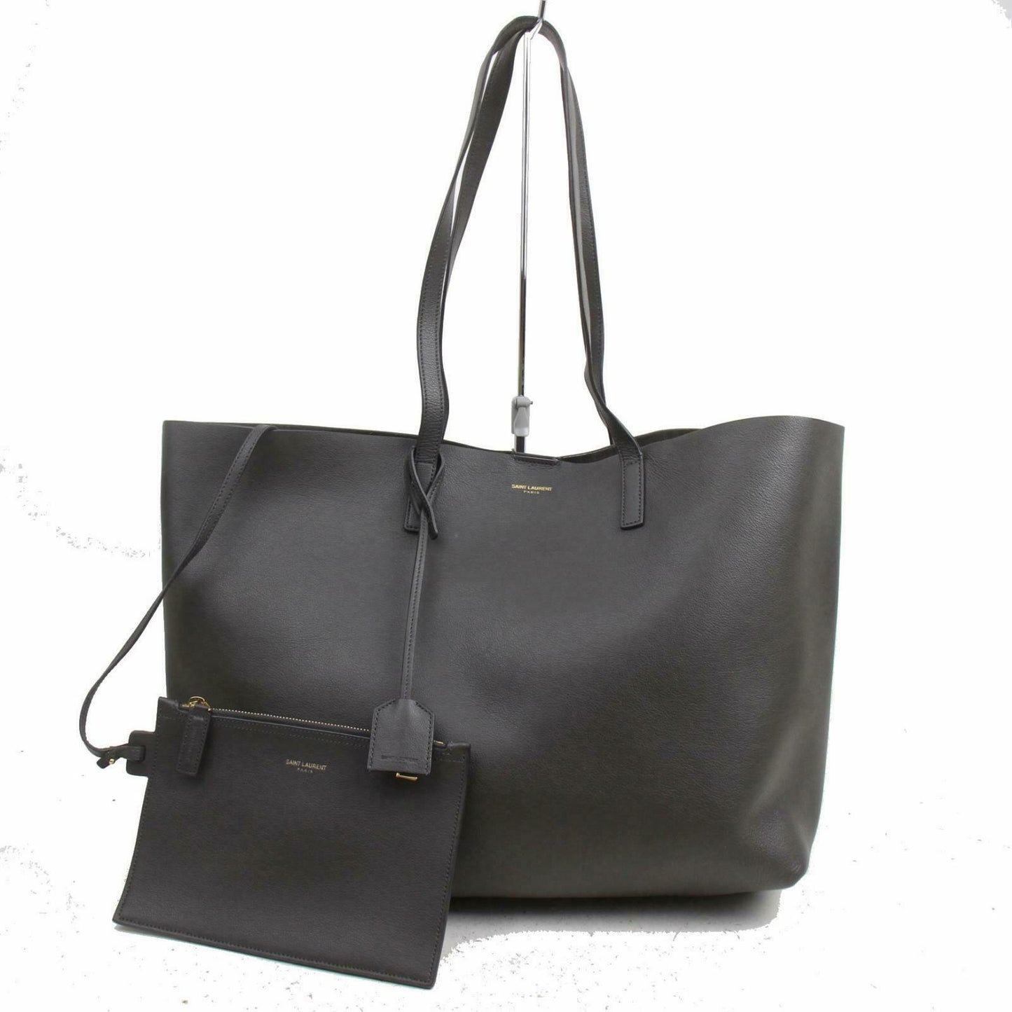 Saint Laurent Tote Bag East West Gray Leather (SHC1-15896)