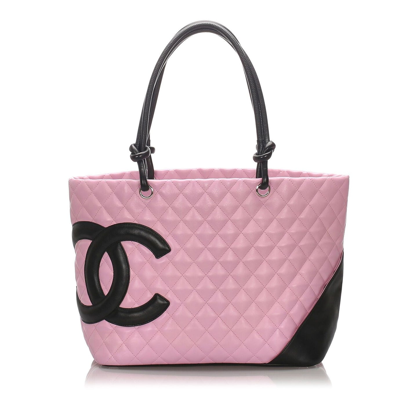 Pre-Loved C*C Pink Lambskin Leather Cambon Ligne Tote France