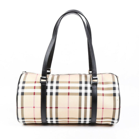 Burberry Bag Haymarket Check Leather Barrel