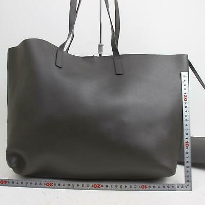 Saint Laurent Tote Bag East West Gray Leather (SHC1-15896)