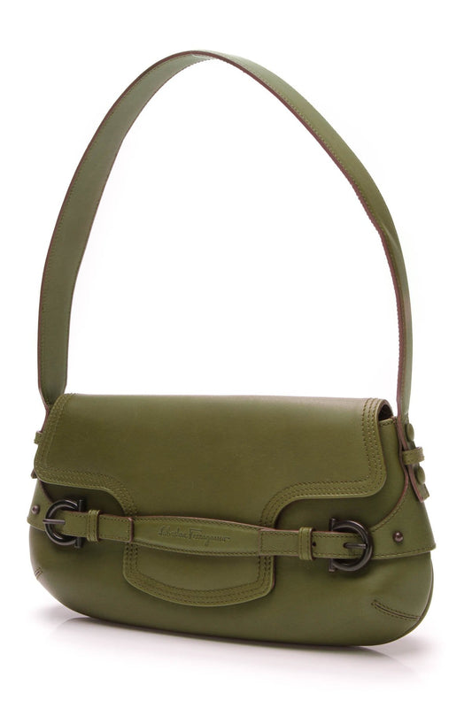 Buckle Shoulder Bag - Green