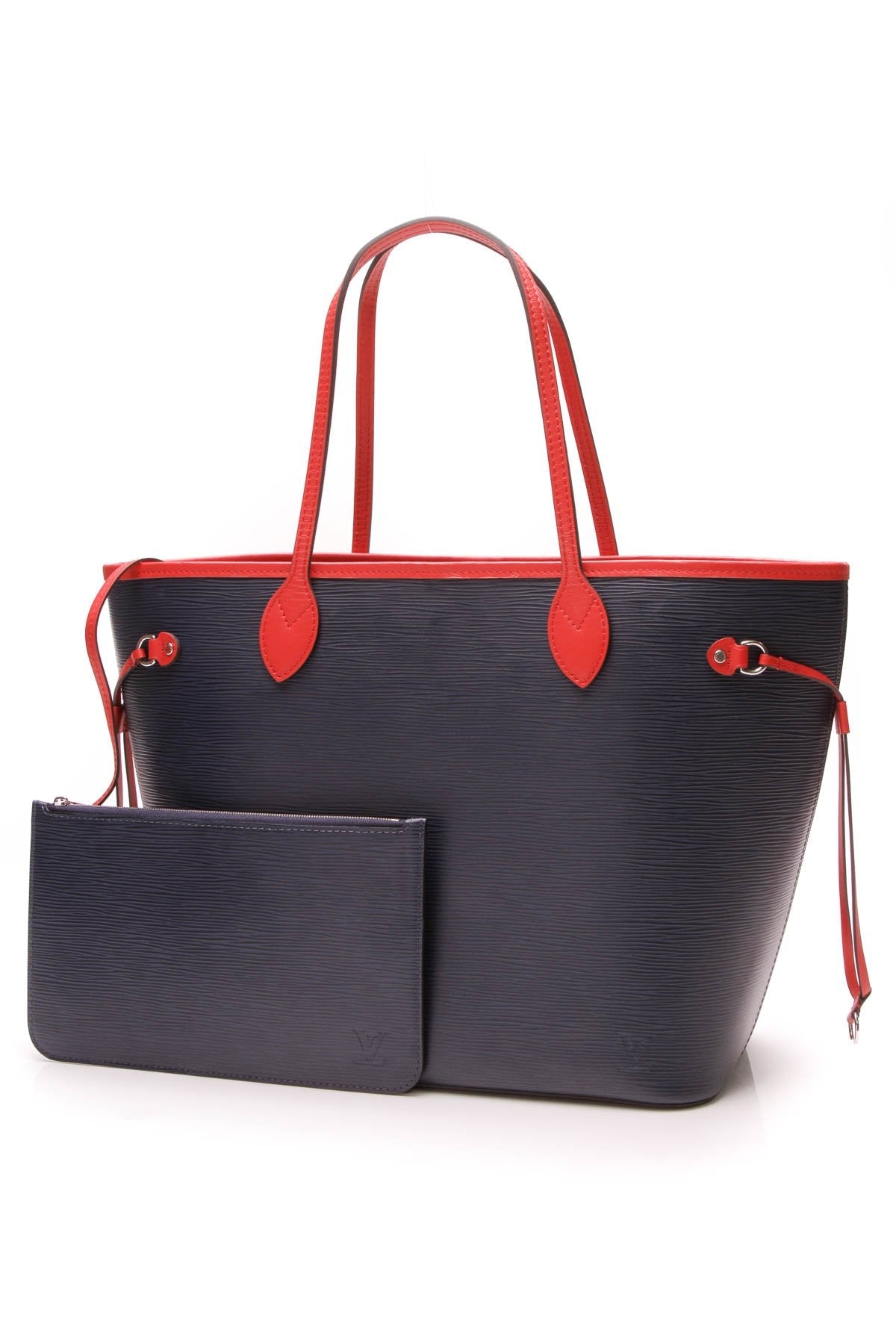 2018 Epi Neverfull MM Tote Bag - Indigo Coquelicot