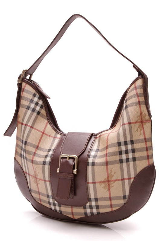 Buckle Hobo Bag - Haymarket Check