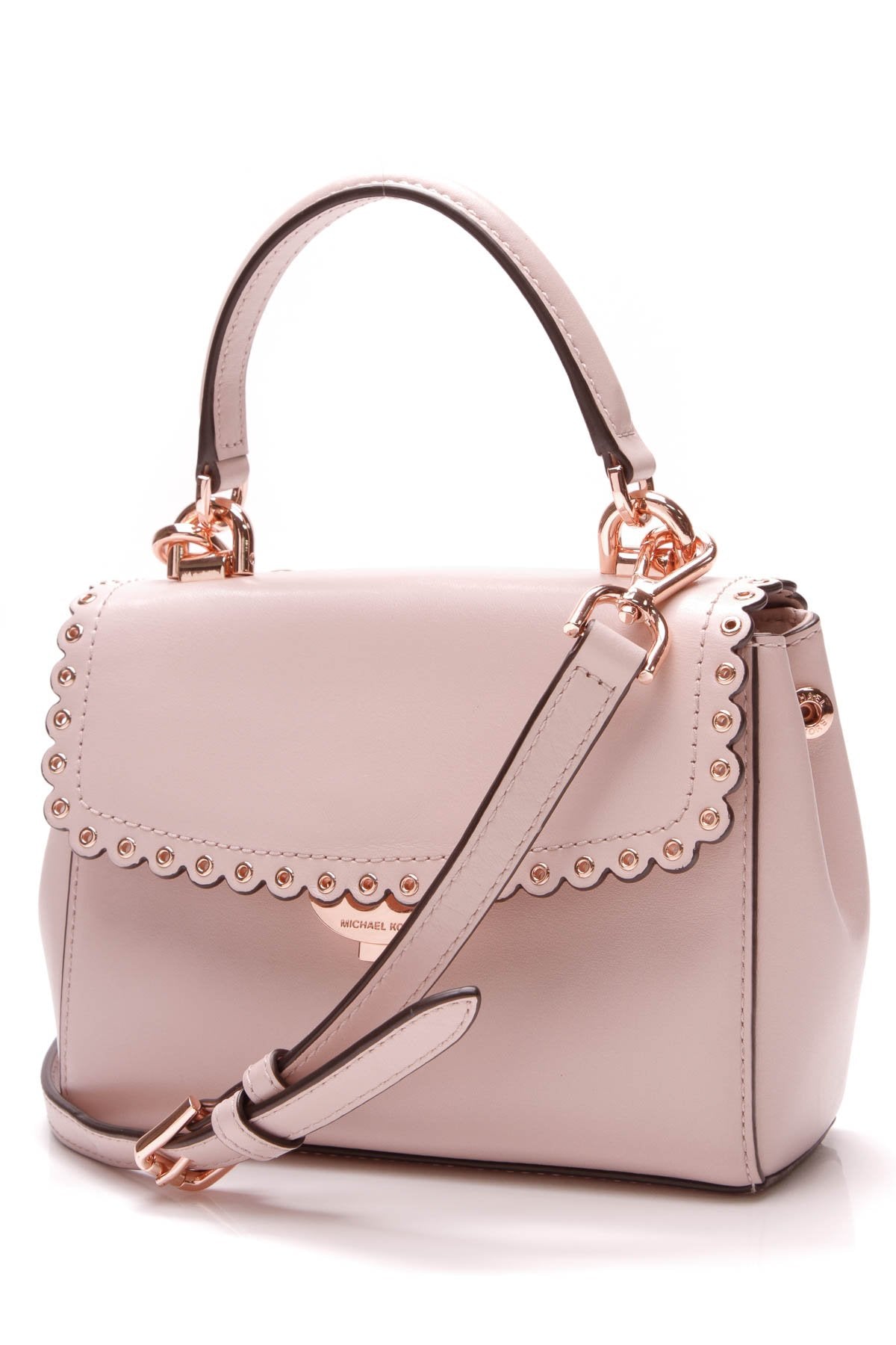 Ava Scalloped Crossbody Bag - Light Pink