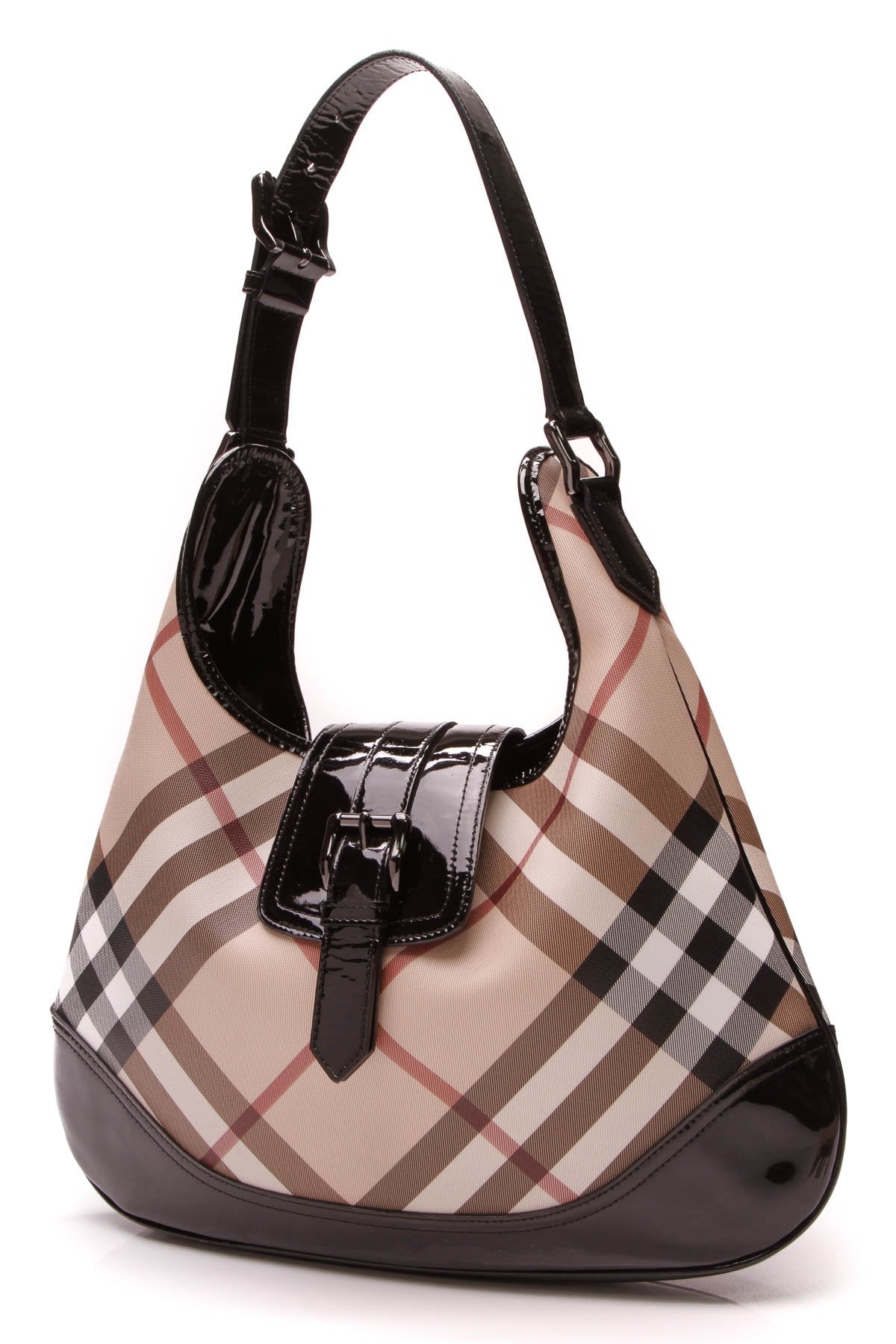 Brooke Hobo Bag - Nova Check/Black Patent