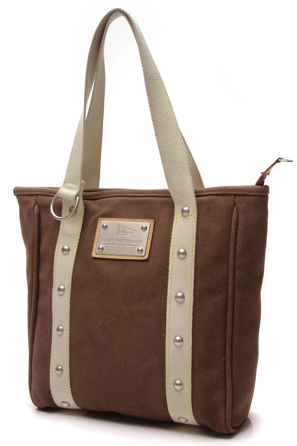 America's Cup Cabas MM Tote Bag - Brown Antigua Canvas