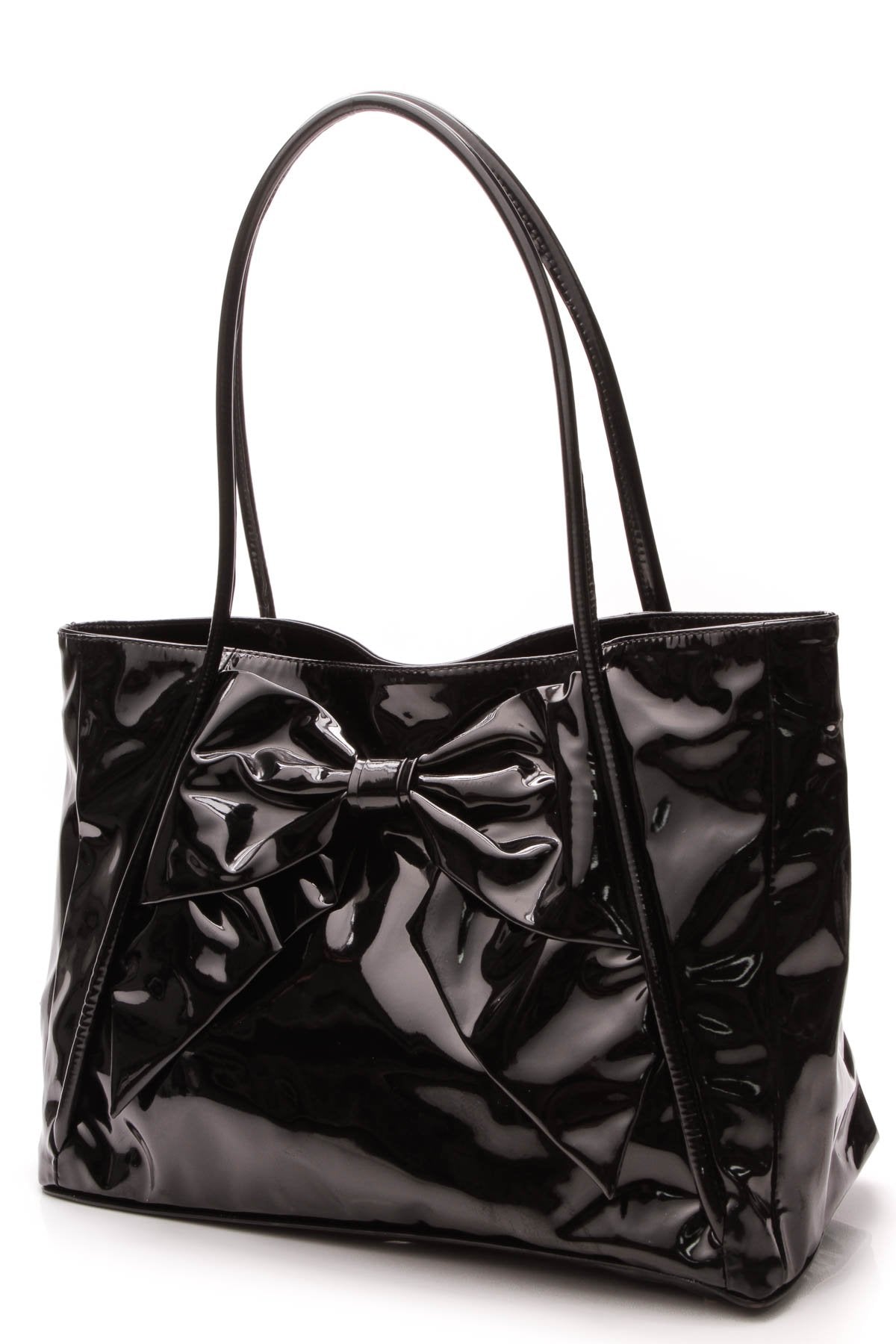 Betty Bow Tote Bag - Black Patent