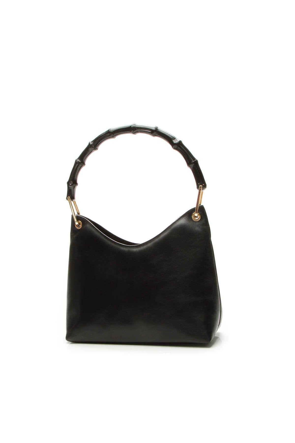 Bamboo Small Top Handle Bag - Black