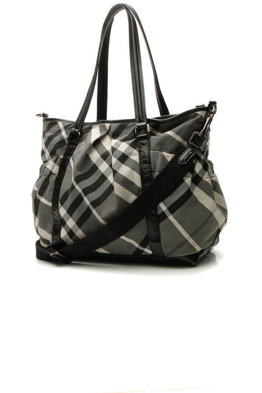 Beat Check Diaper Tote Bag - Black Nylon