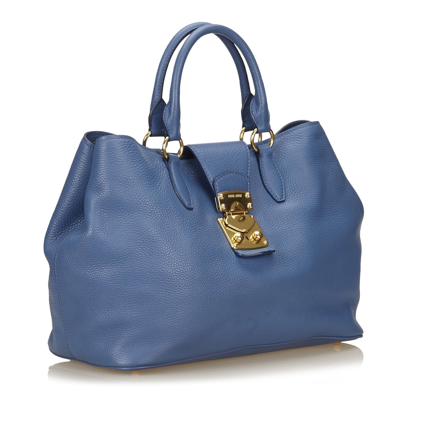 Pre-Loved Miu Blue Others Leather Tote ITALY