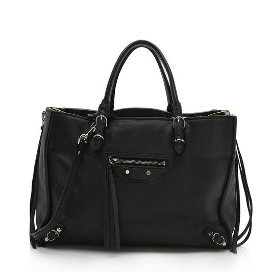 Balenciaga Calfskin Papier A6 Zip Around Tote (SHF-12133)