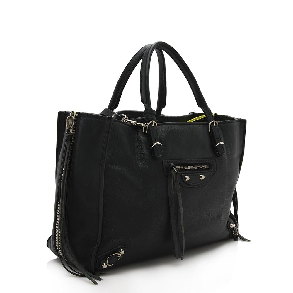 Balenciaga Calfskin Papier A6 Zip Around Tote (SHF-12133)