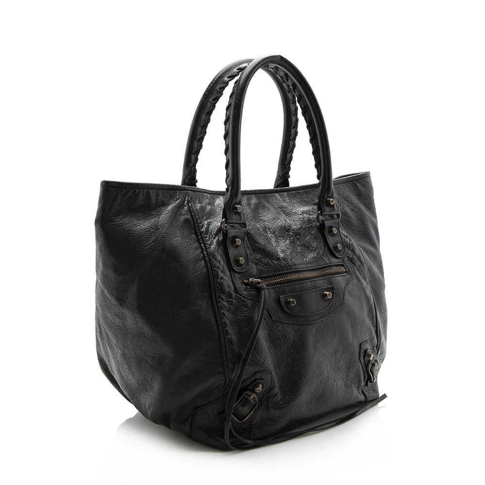 Balenciaga Lambskin Sunday S Tote (SHF-13688)