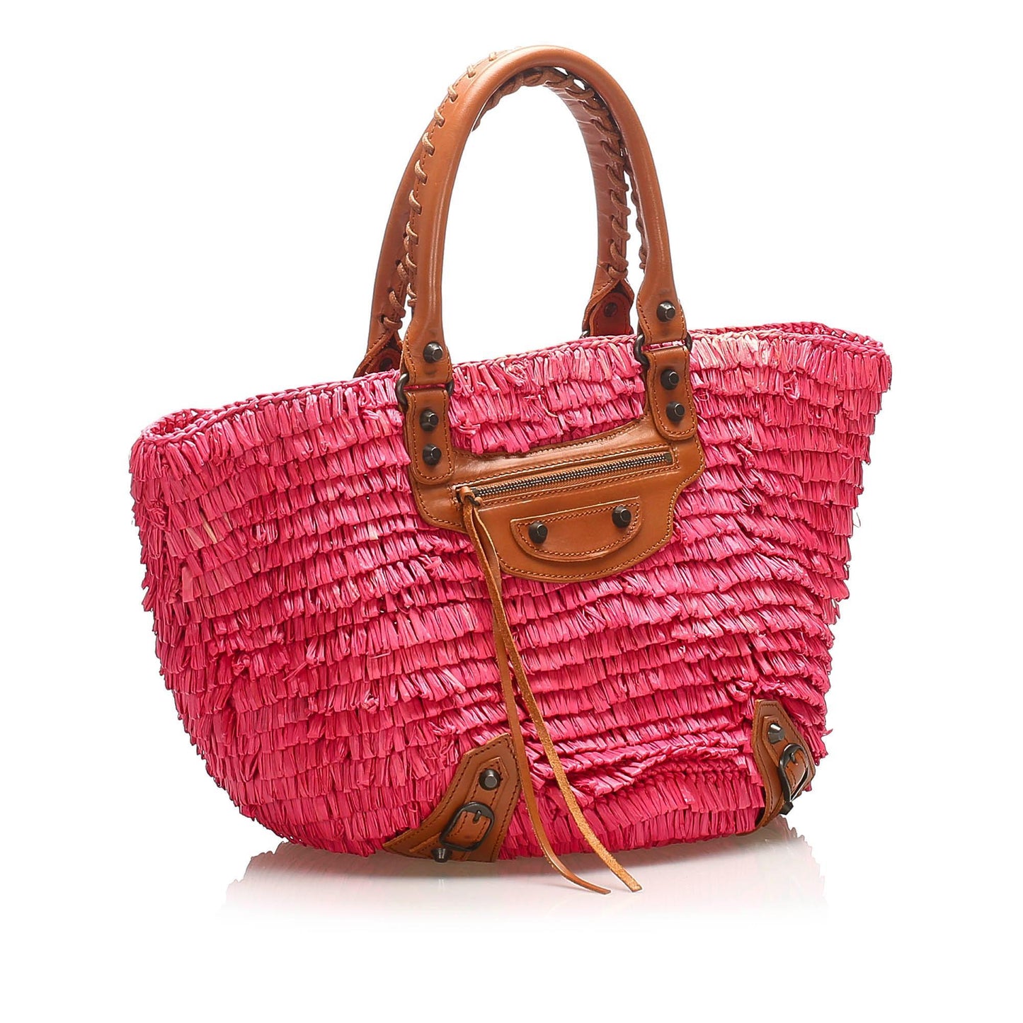 Balenciaga Motocross Classic Raffia Tote Bag (SHG-15522)