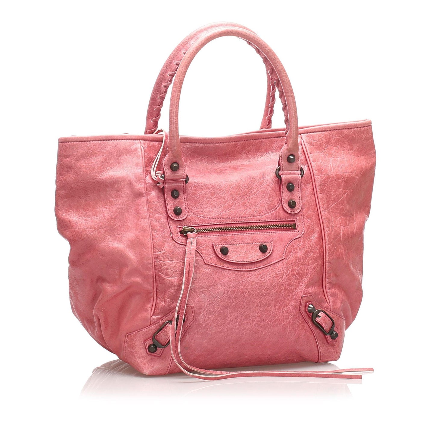 Balenciaga Leather Motocross Sunday Small Tote (SHG-12213)