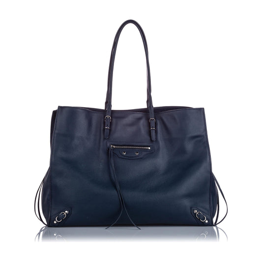 Balenciaga Leather Papier A4 Zip-Around Tote (SHG-10043)