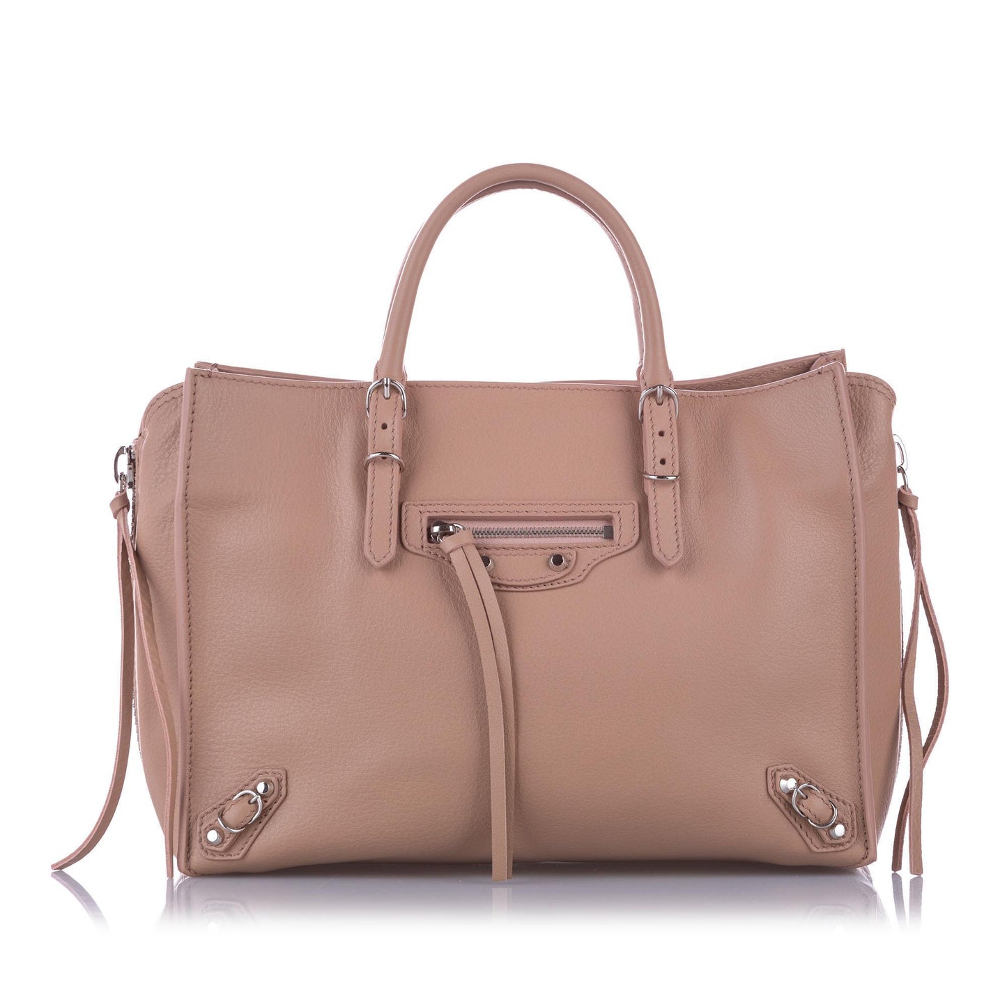 Balenciaga Leather Papier A6 Zip-Around Tote (SHG-12859)