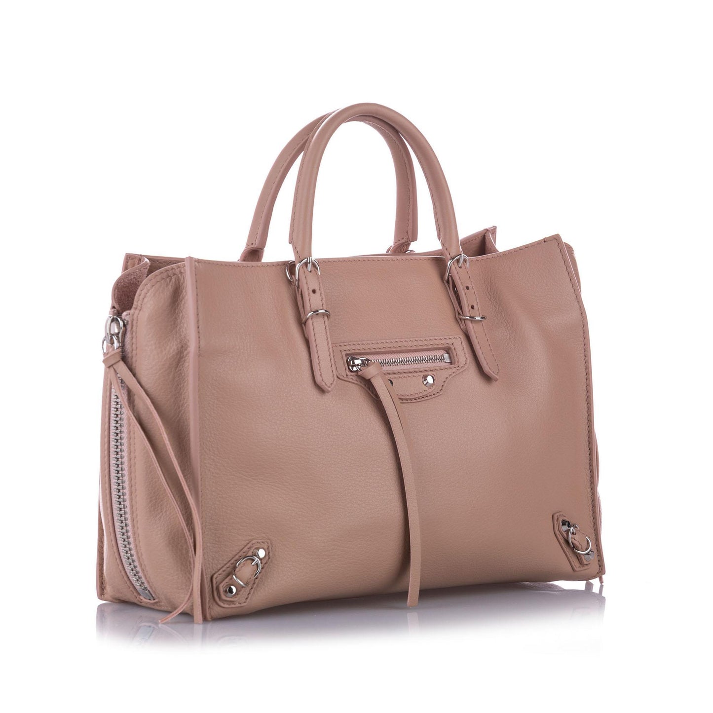 Balenciaga Leather Papier A6 Zip-Around Tote (SHG-12859)