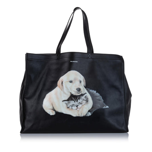 Balenciaga Puppy and Kitten Leather Tote Bag (SHG-20688)