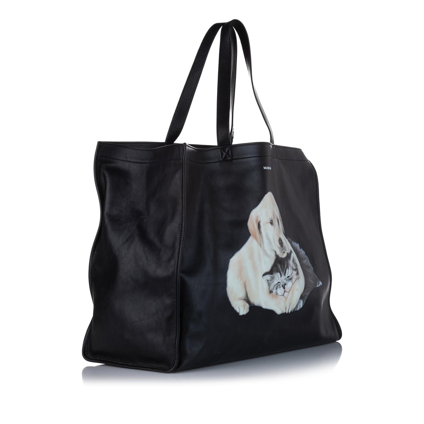 Balenciaga Puppy and Kitten Leather Tote Bag (SHG-20688)