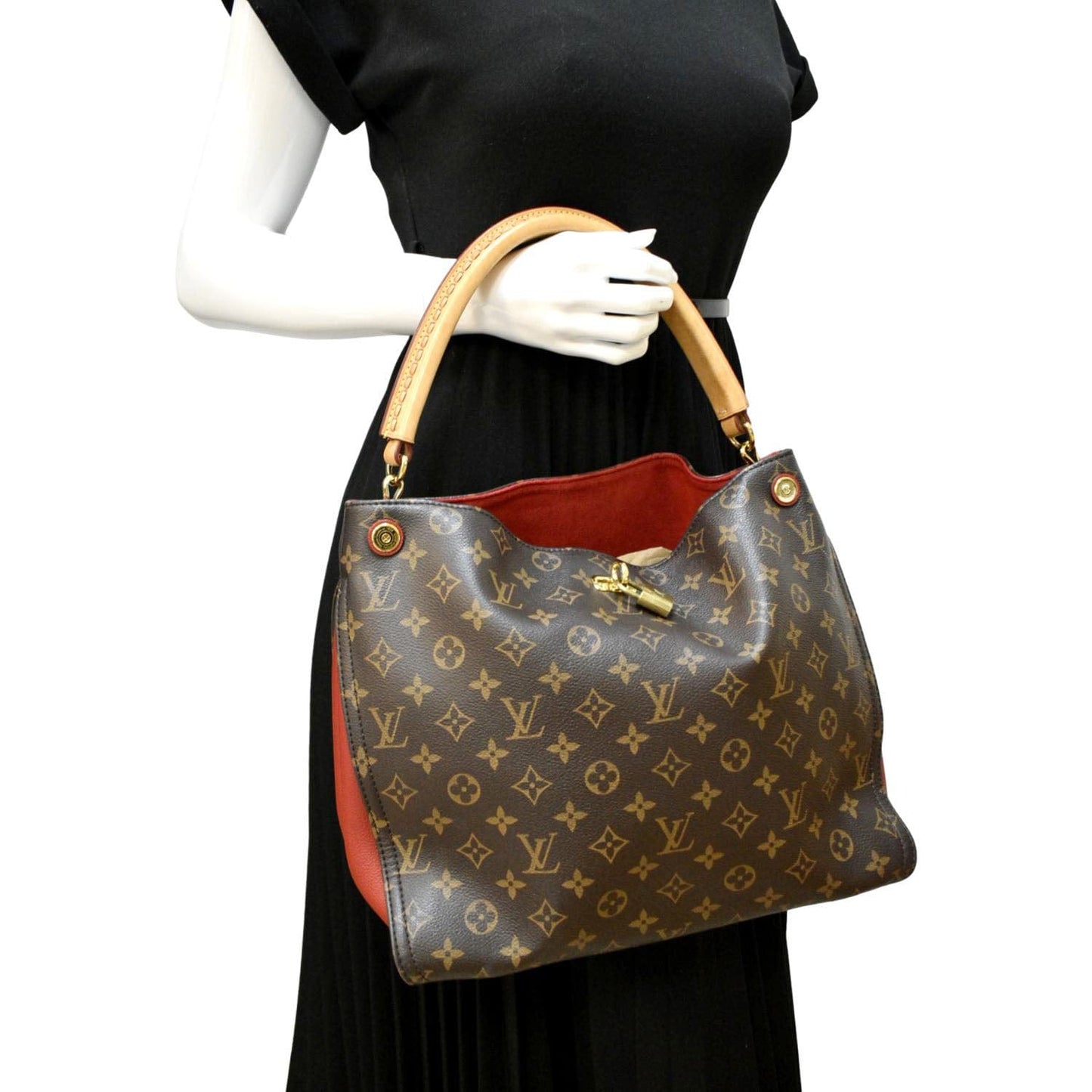 LOUIS VUITTON Gaia Monogram Canvas Shoulder Bag Cerise