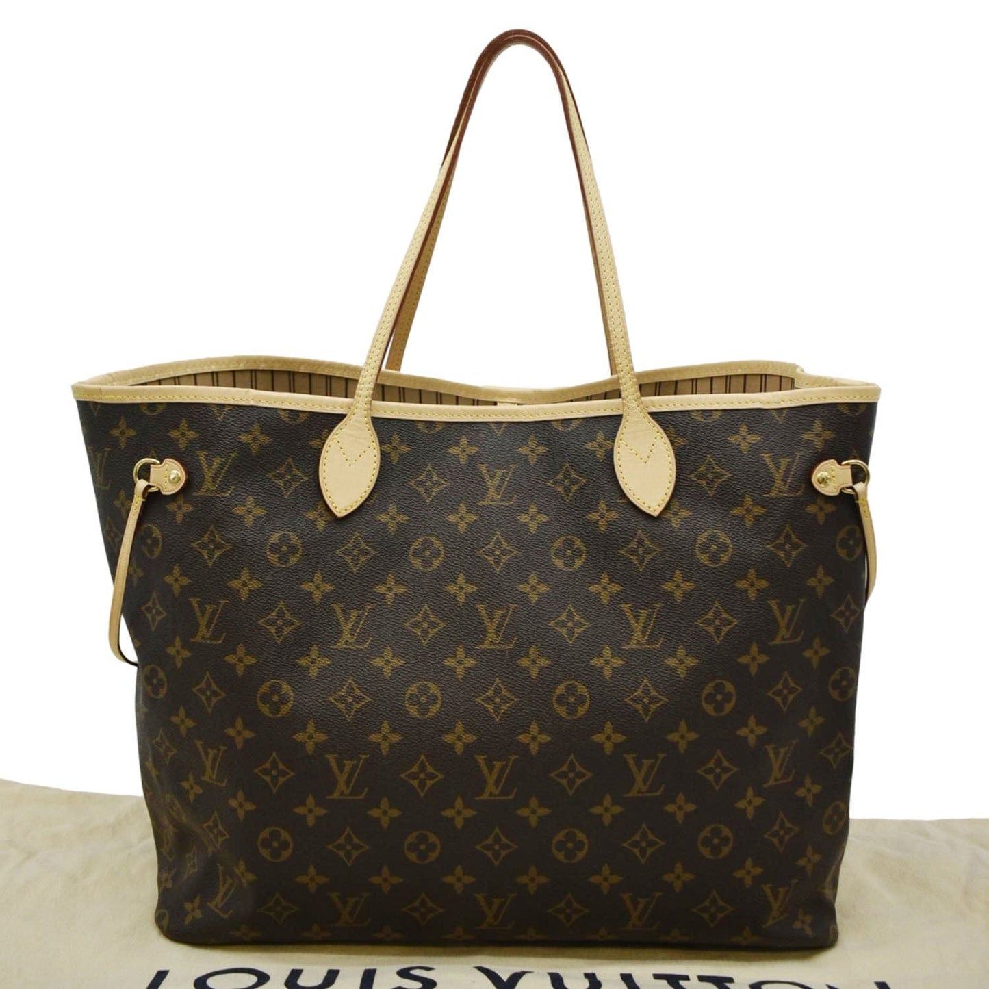 LOUIS VUITTON Neverfull GM Monogram Canvas Tote Bag Brown