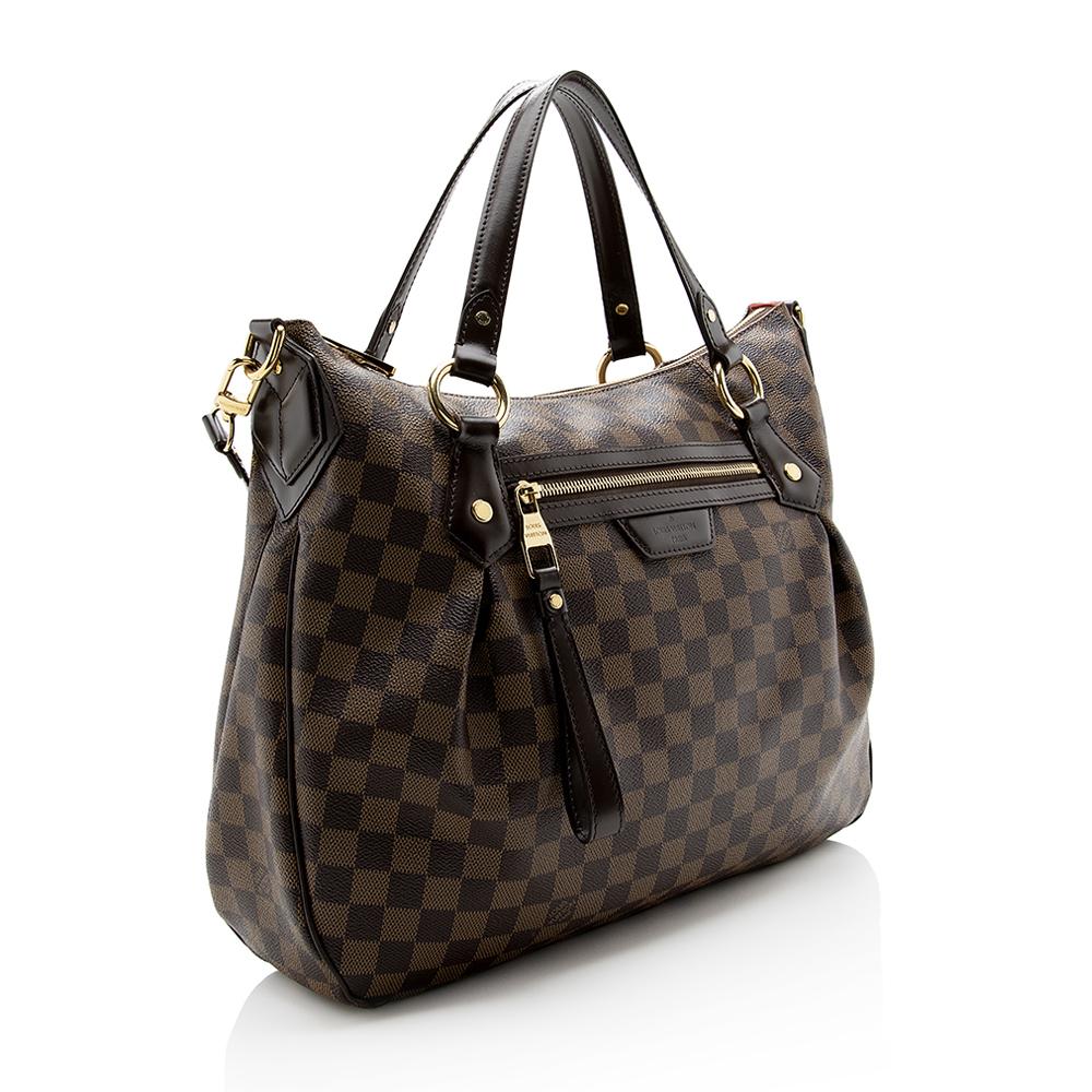 Louis Vuitton Damier Ebene Evora MM Tote (SHF-14435)