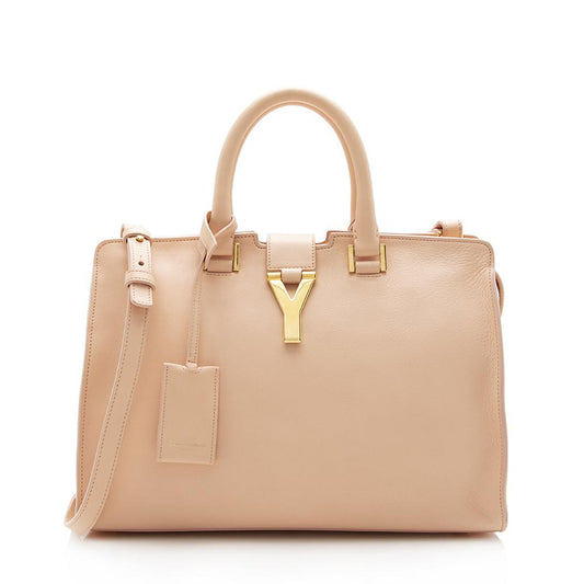 Saint Laurent Calfskin Classic Cabas Y Small Tote (SHF-14029)