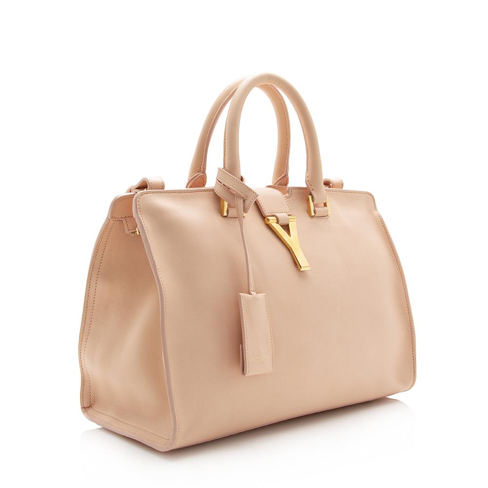 Saint Laurent Calfskin Classic Cabas Y Small Tote (SHF-14029)