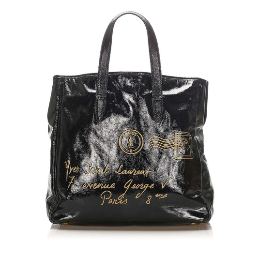 Saint Laurent Y Mail Patent Leather Tote Bag (SHG-15284)