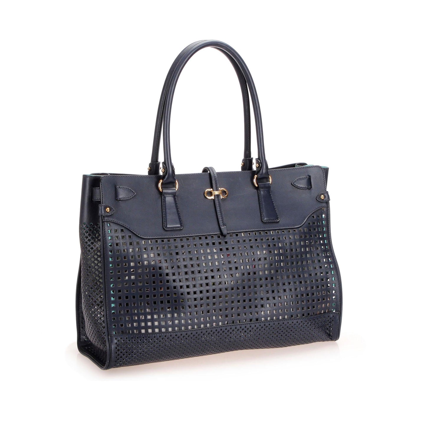 Salvatore Ferragamo Leather Bice Tote (SHG-13203)