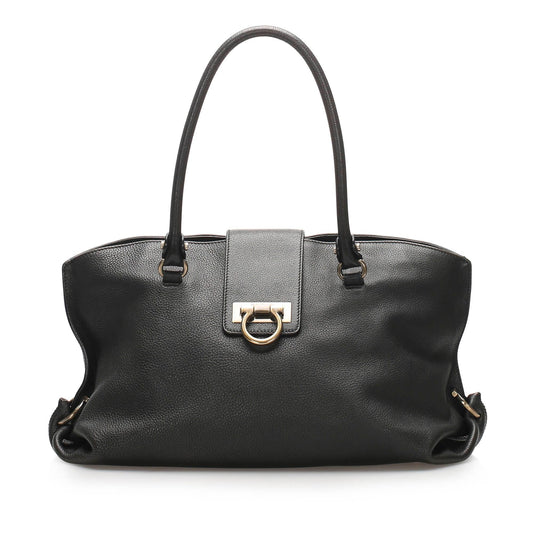 Salvatore Ferragamo Gancini Leather Tote Bag (SHG-10835)