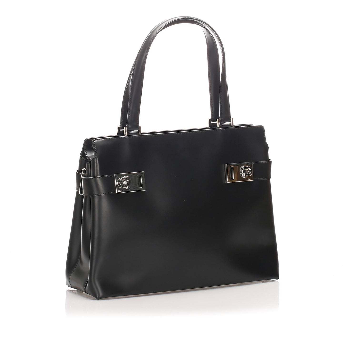 Salvatore Ferragamo Gancini Leather Tote Bag (SHG-10889)