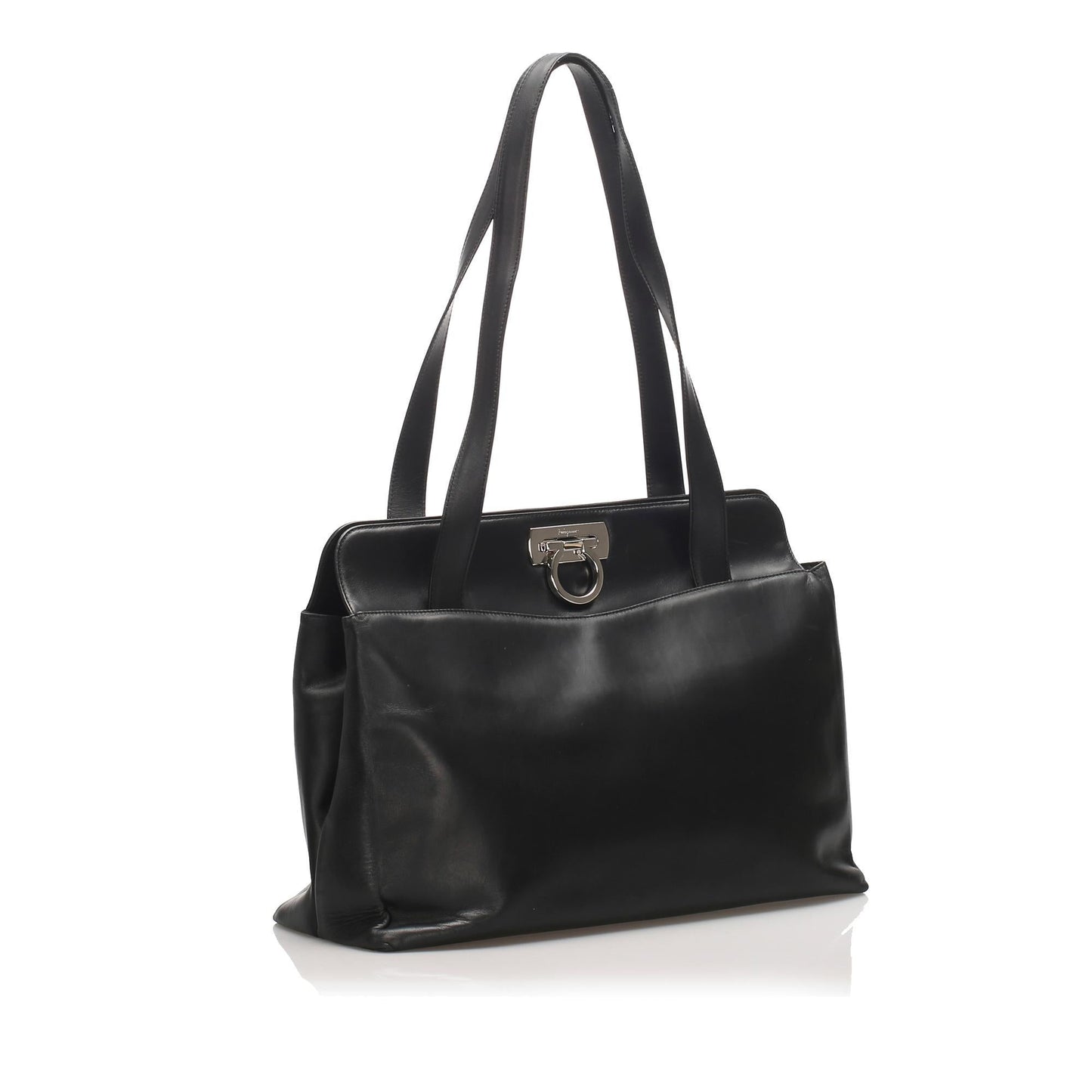 Salvatore Ferragamo Gancini Leather Tote Bag (SHG-10912)