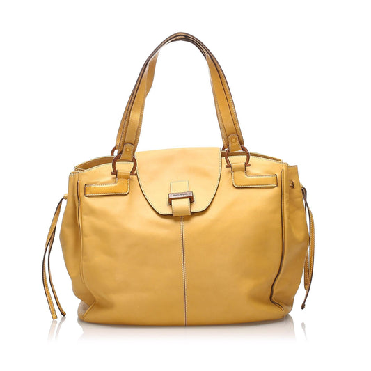 Salvatore Ferragamo Gancini Leather Tote Bag (SHG-10979)