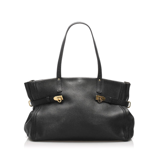 Salvatore Ferragamo Gancini Leather Tote Bag (SHG-10980)