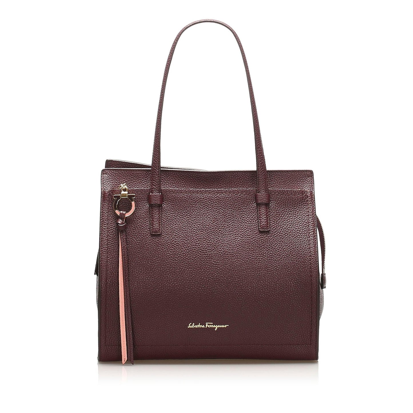 Salvatore Ferragamo Gancini Leather Tote Bag (SHG-12765)