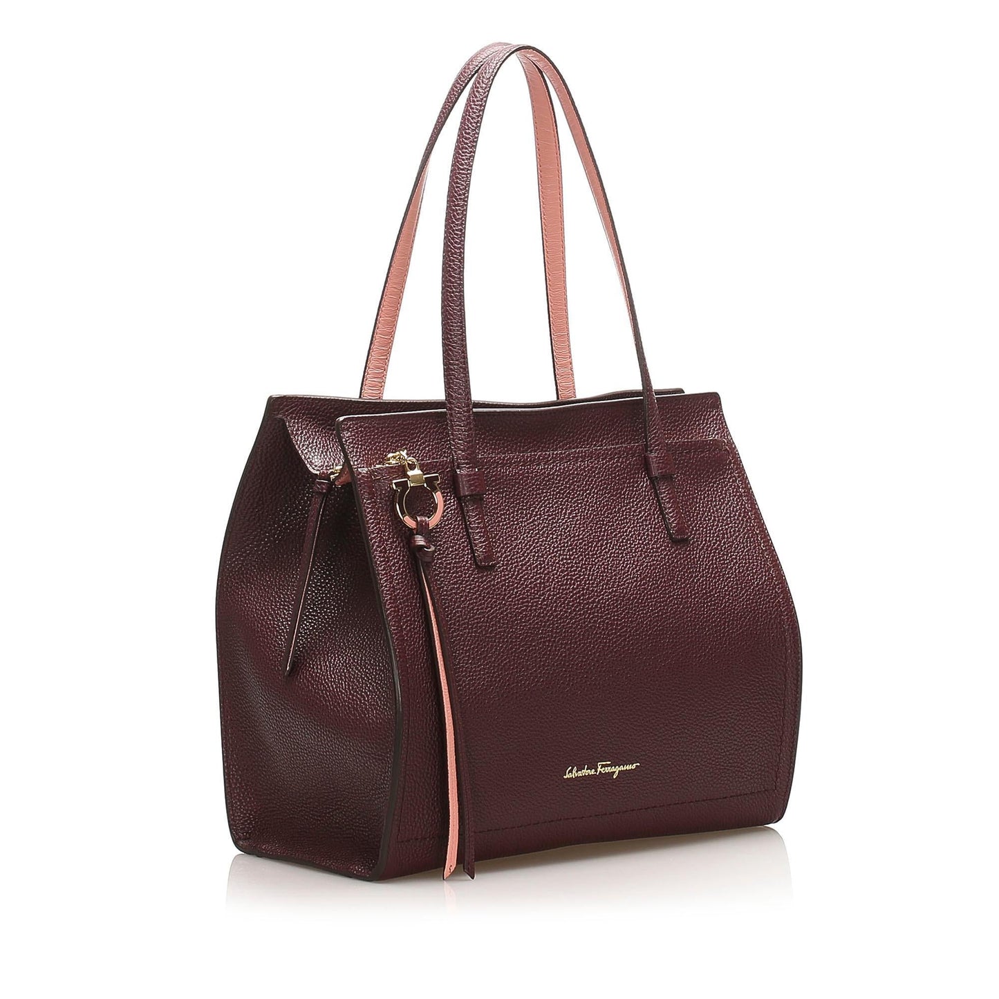 Salvatore Ferragamo Gancini Leather Tote Bag (SHG-12765)