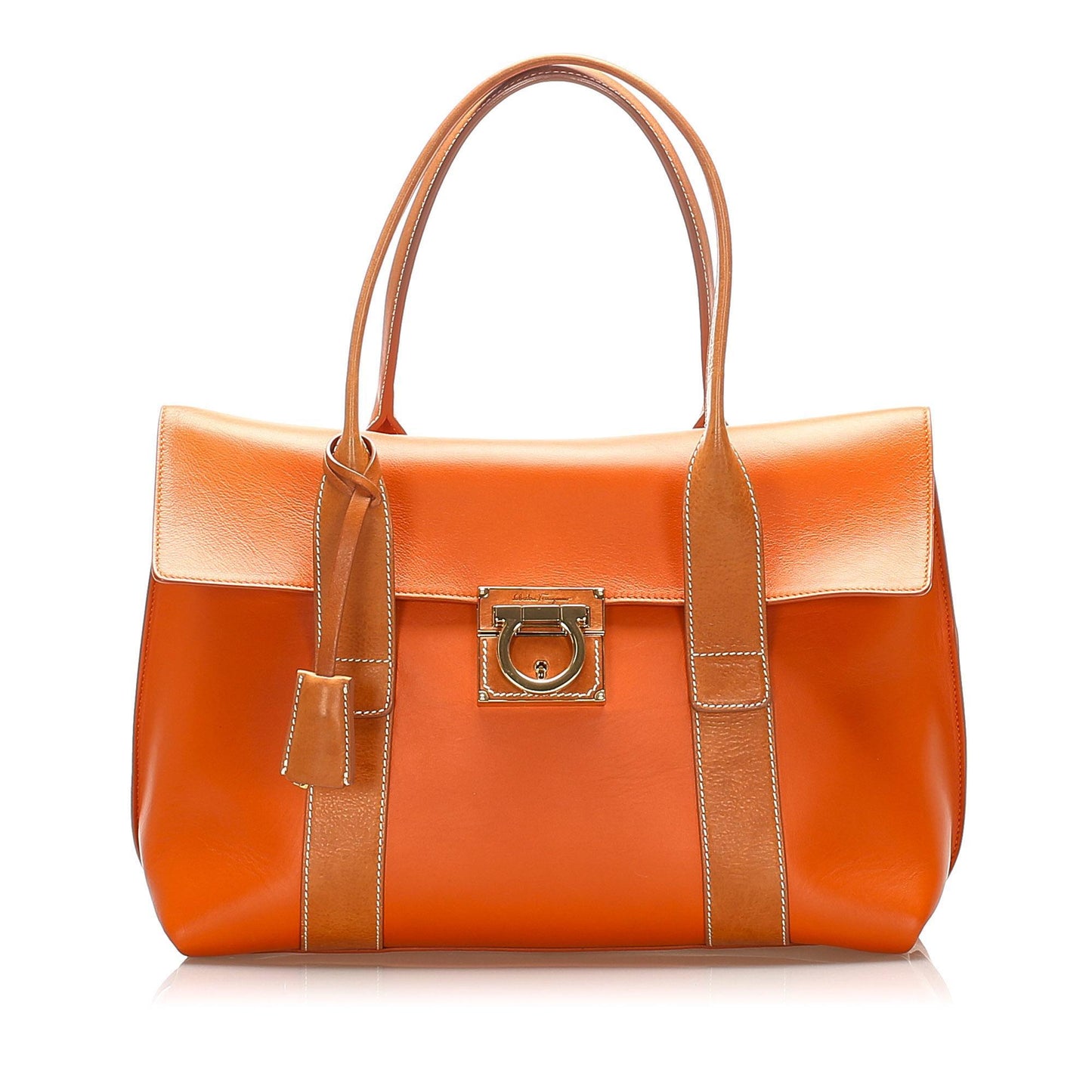 Salvatore Ferragamo Gancini Leather Tote Bag (SHG-15241)