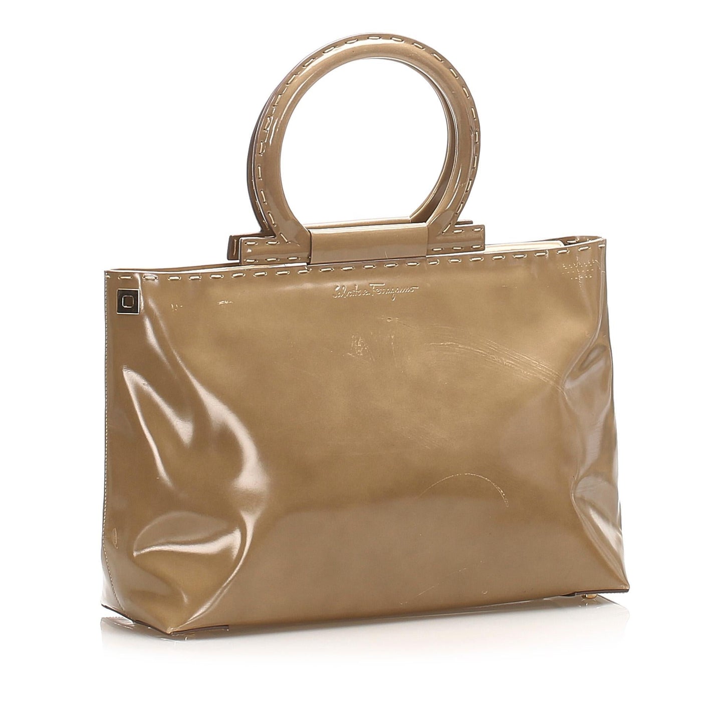 Salvatore Ferragamo Gancini Leather Tote Bag (SHG-15491)