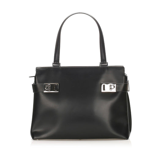 Salvatore Ferragamo Gancini Leather Tote Bag (SHG-15641)