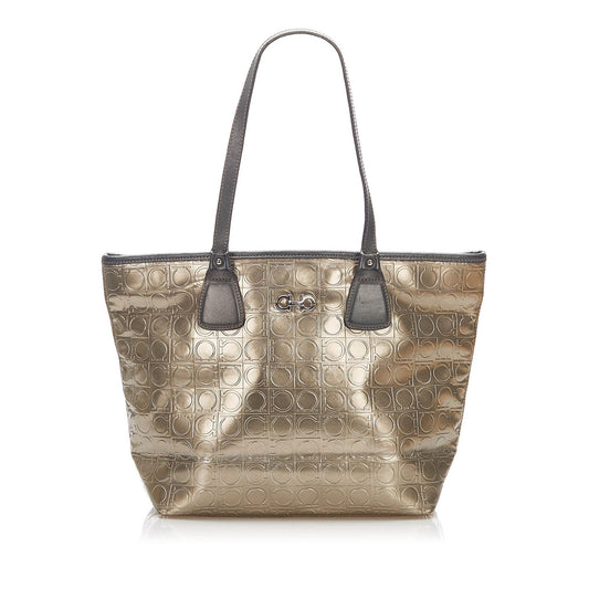 Salvatore Ferragamo Gancini Patent Leather Tote Bag (SHG-16371)