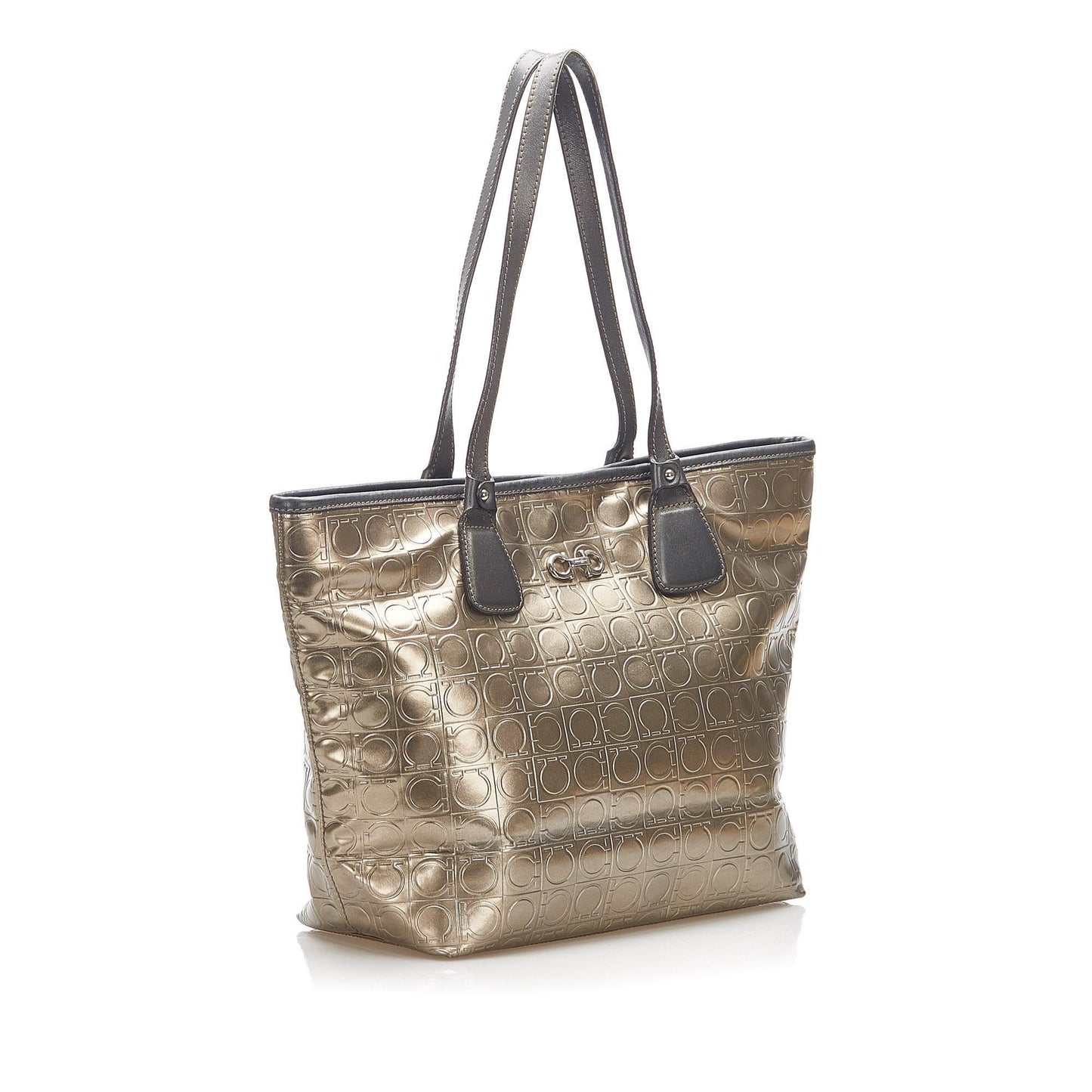 Salvatore Ferragamo Gancini Patent Leather Tote Bag (SHG-16371)