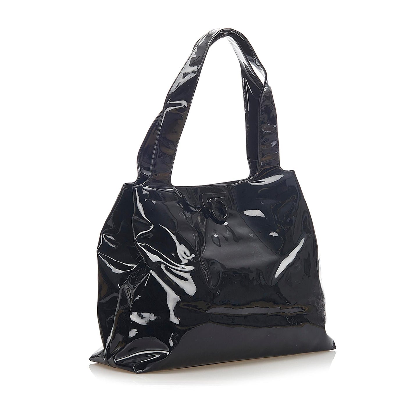 Salvatore Ferragamo Gancini Patent Leather Tote Bag (SHG-17515)